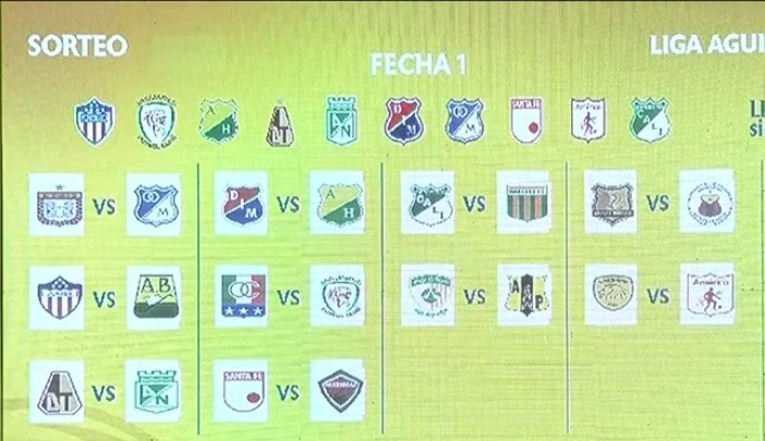 Primera fecha de la Liga Colombiana. 