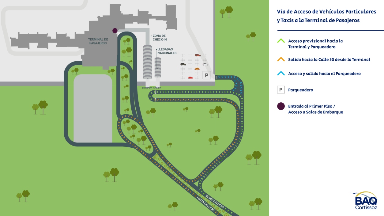 Así será el acceso de vehículos particulares. 