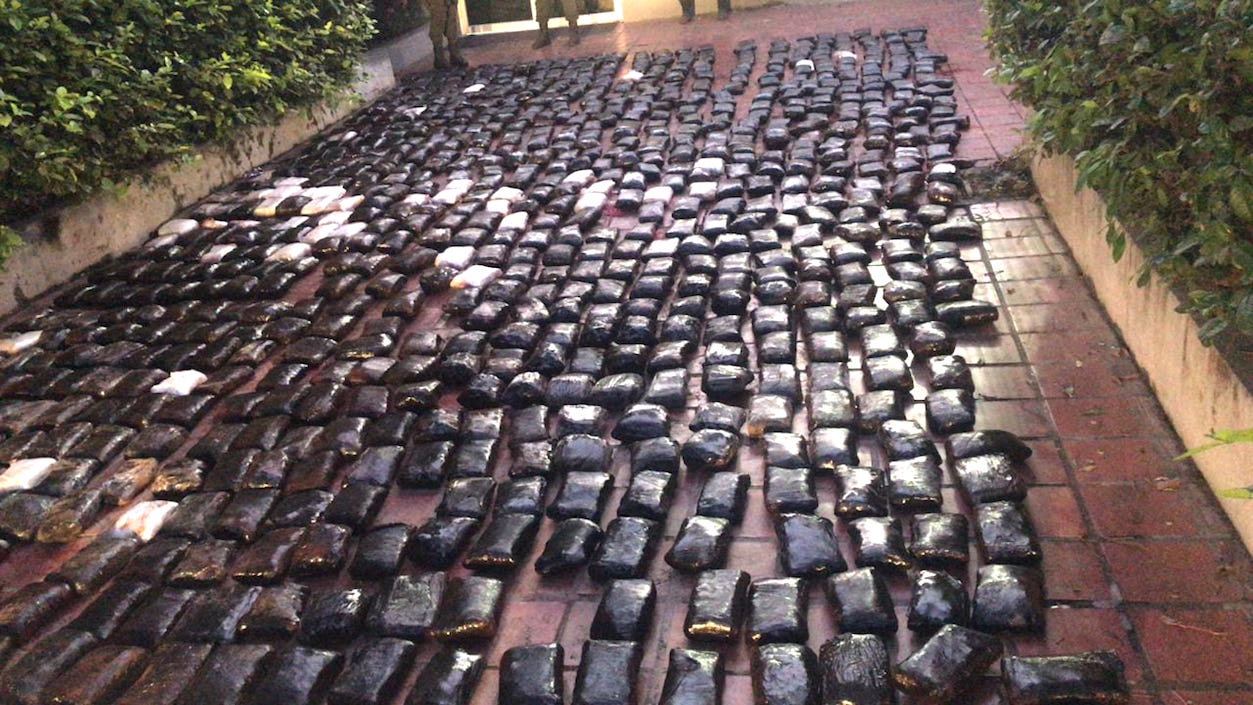 Jairo Cassiani La marihuana decomisada.