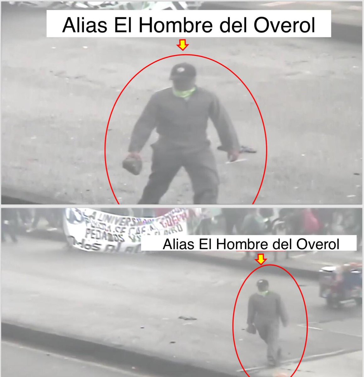 Fiscalía Este manifestante en overol, también es buscado.