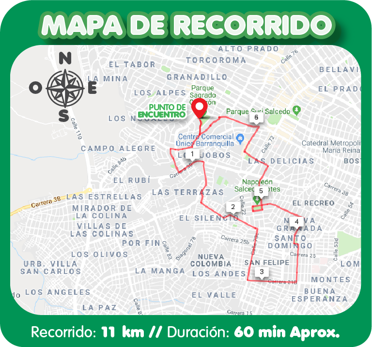 Este es el recorrido de Biciquilla, en su octava salida.