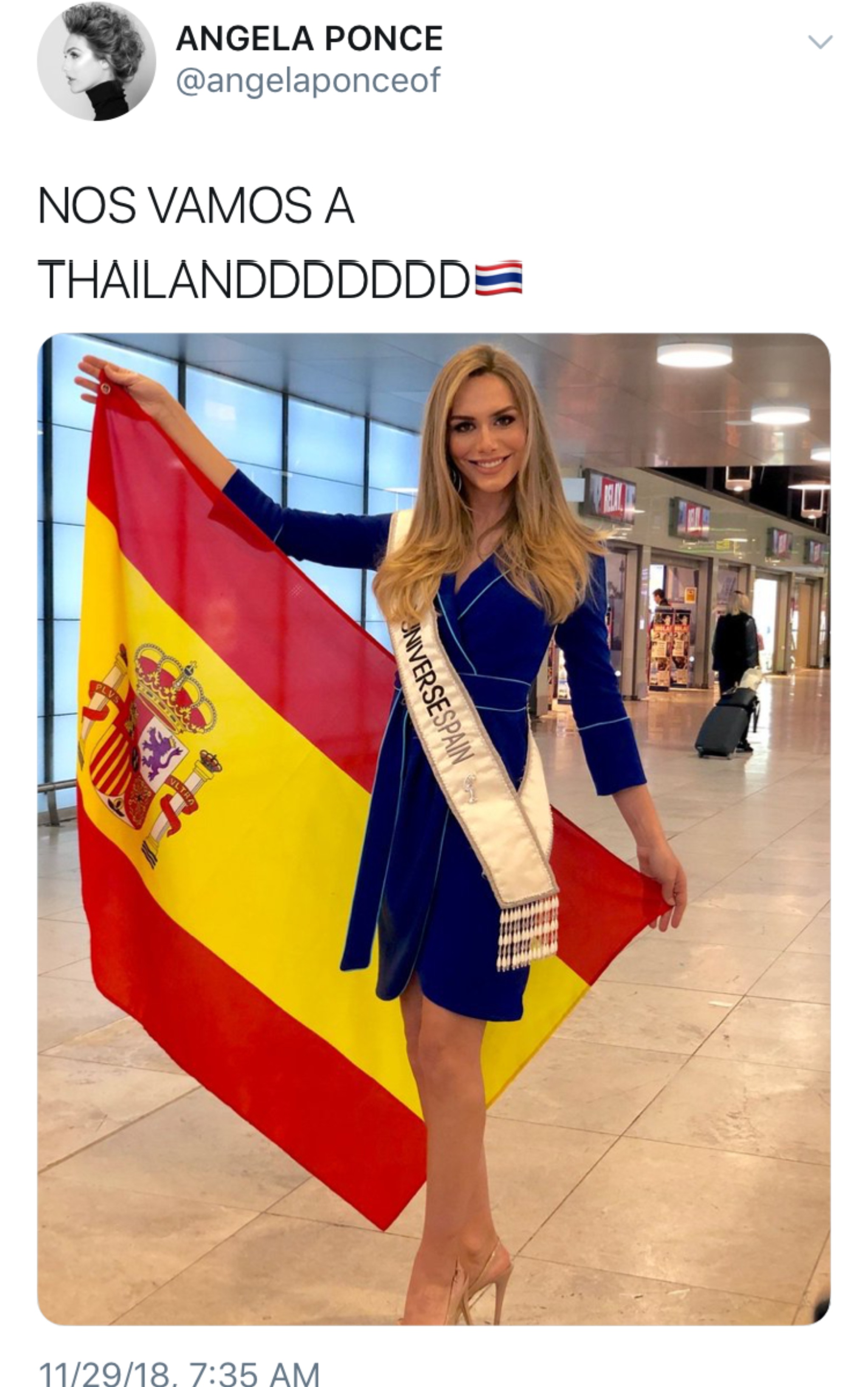 Angela Ponce en camino a Miss Universo