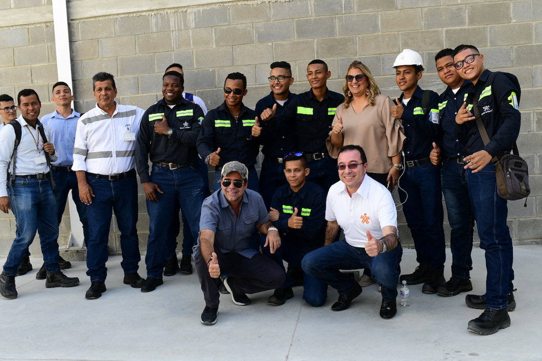 Con el equipo del Sena.