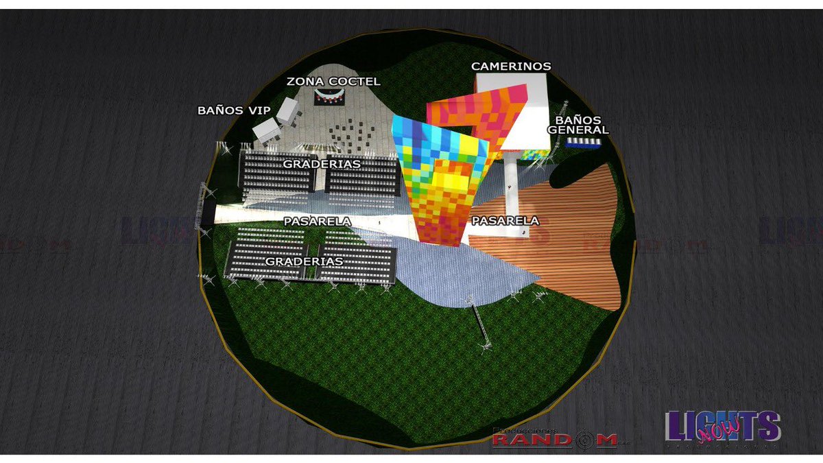 Así será distribuido el escenario, durante la gala. 