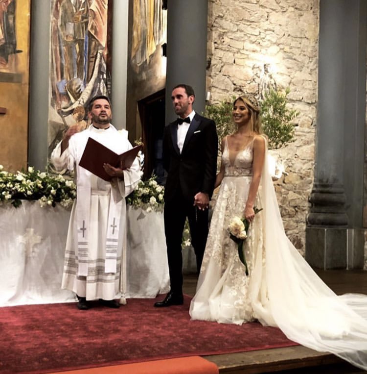 Los novios  Diego Godín y Sofía Herrera.