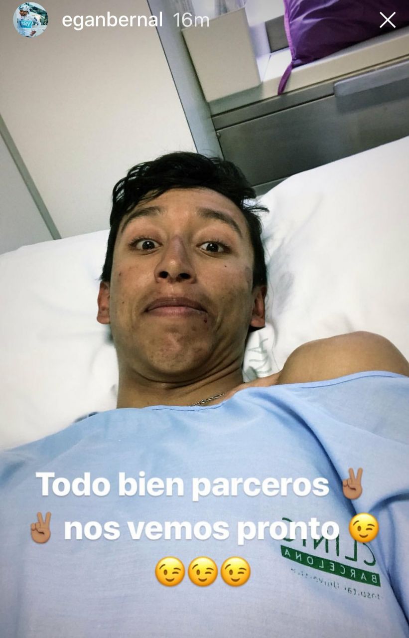 Mensaje de Egan Bernal. 