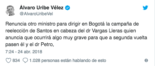 El expresidente Álvaro Uribe sobre la renuncia de David Luna al Mintic.