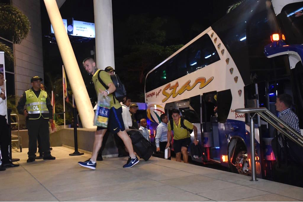 Los jugadores llegaron directo a la concentración.