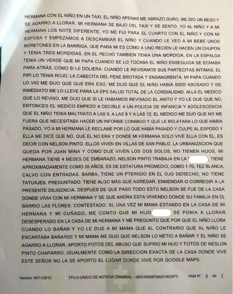 Segunda parte del relato de los hechos. 