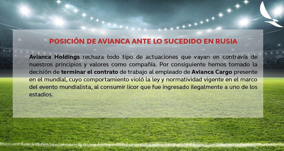 Comunicado en redes sociales de Avianca Holdings