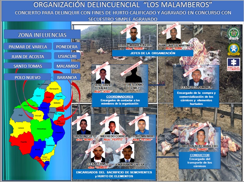 Así era el organigrama de la banda 'Los Malamberos'.