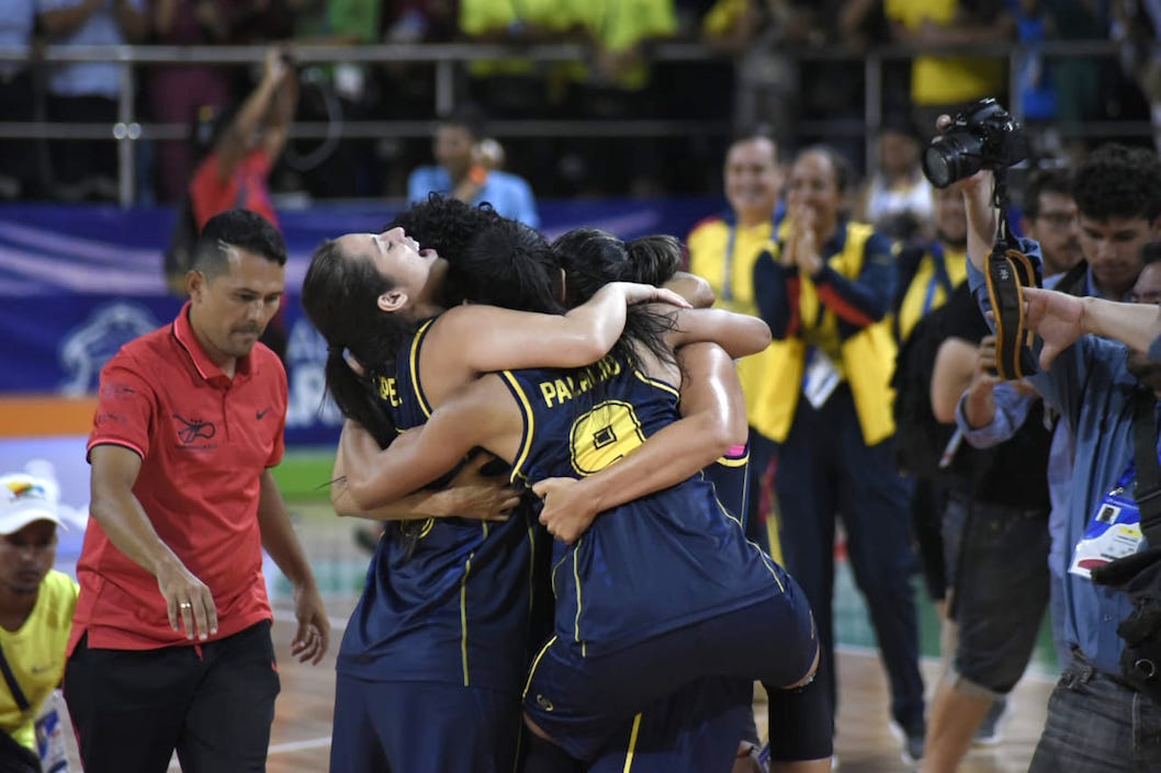 Celebración de las jugadoras colombianas.