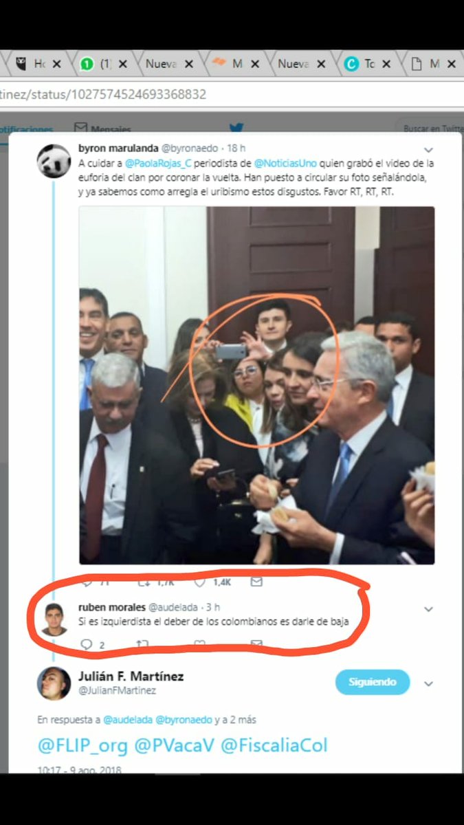 Amenaza a Paola Rojas. 