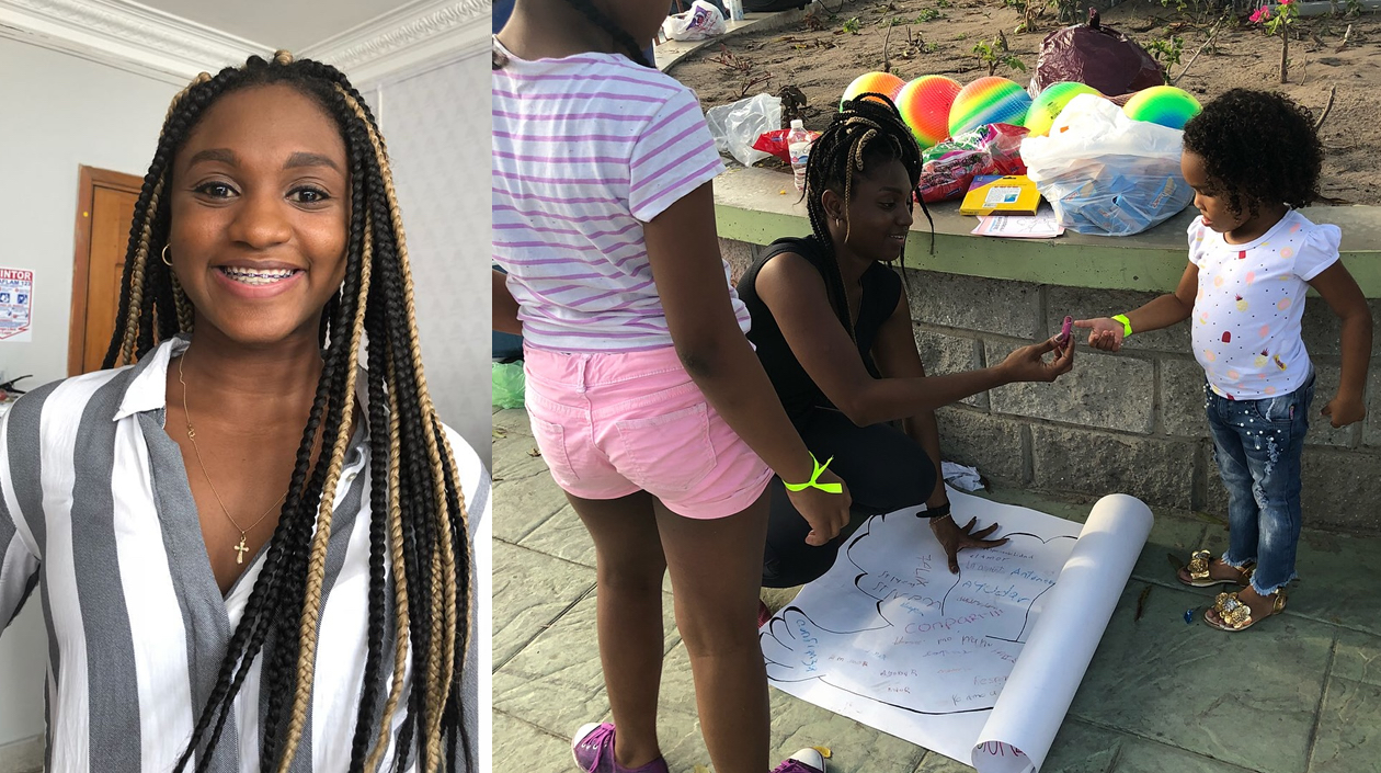 La juez Mayra Miranda Herrera en una de las actividades con los niños.