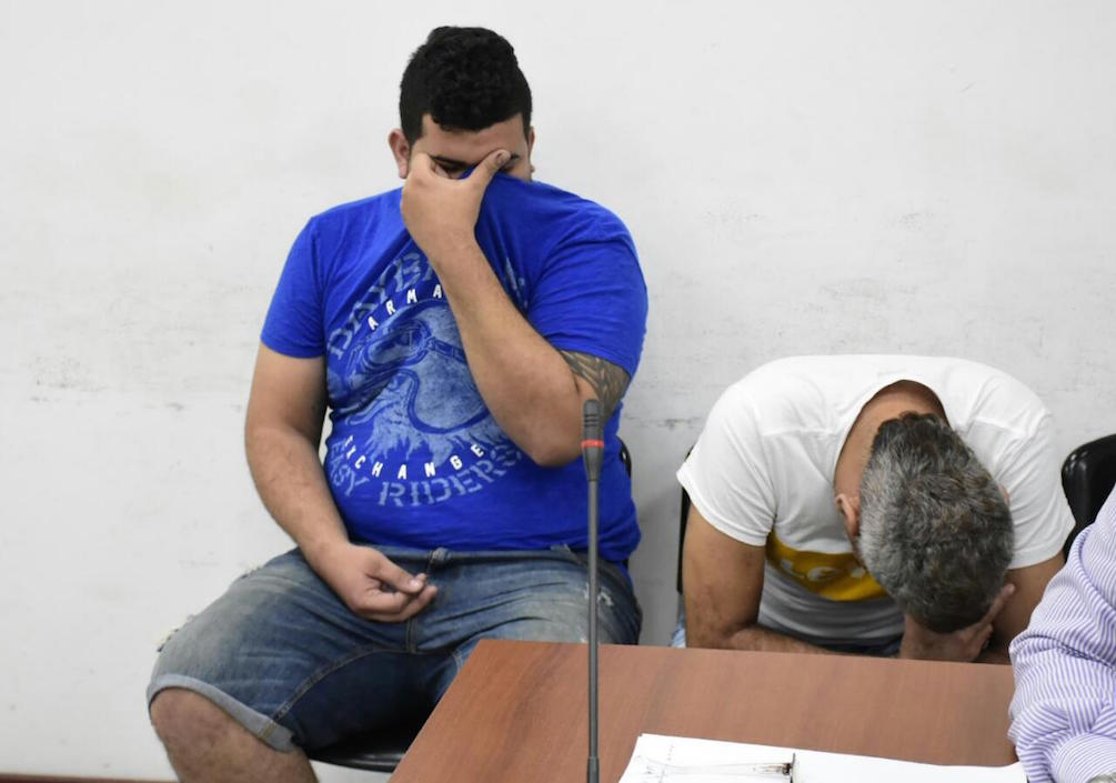 Javier Renán Pabón Vásquez y Jefry Jesús Madera Maldonado, durante la audiencia.