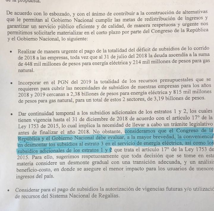 Los pedidos de los gremios de gas y energía. 