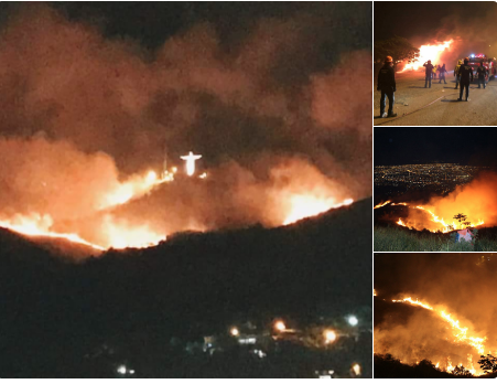 Así se observó el incendio desde varios puntos de Cali.