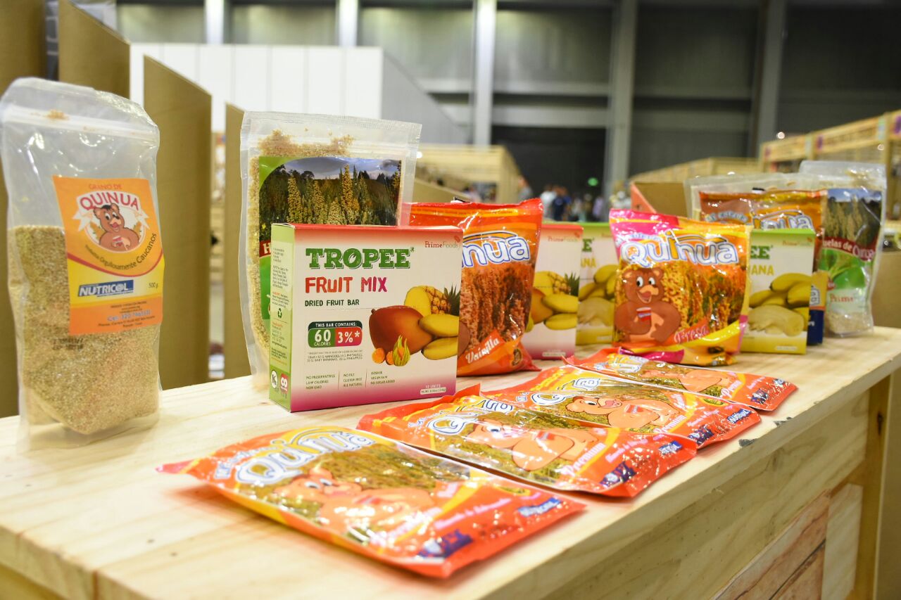 Productos de los expositores de la feria Bioexpo Colombia.