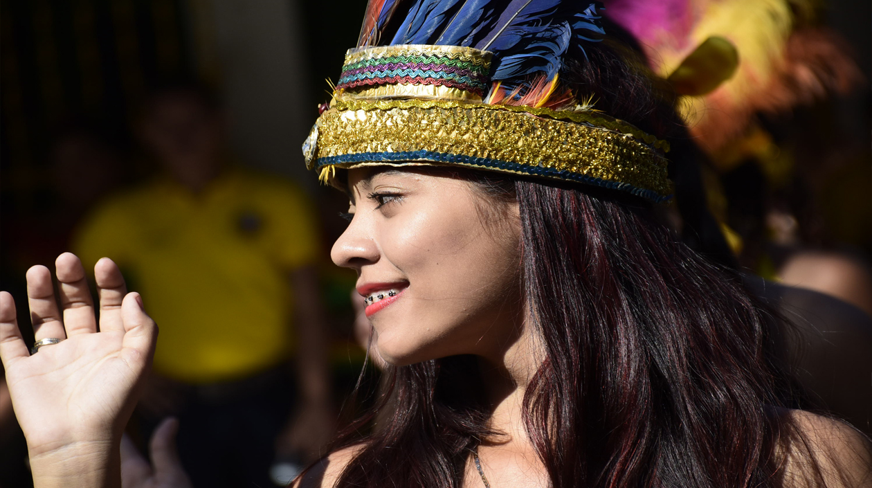 Una intérprete de la danza de los Indios Chimilas.