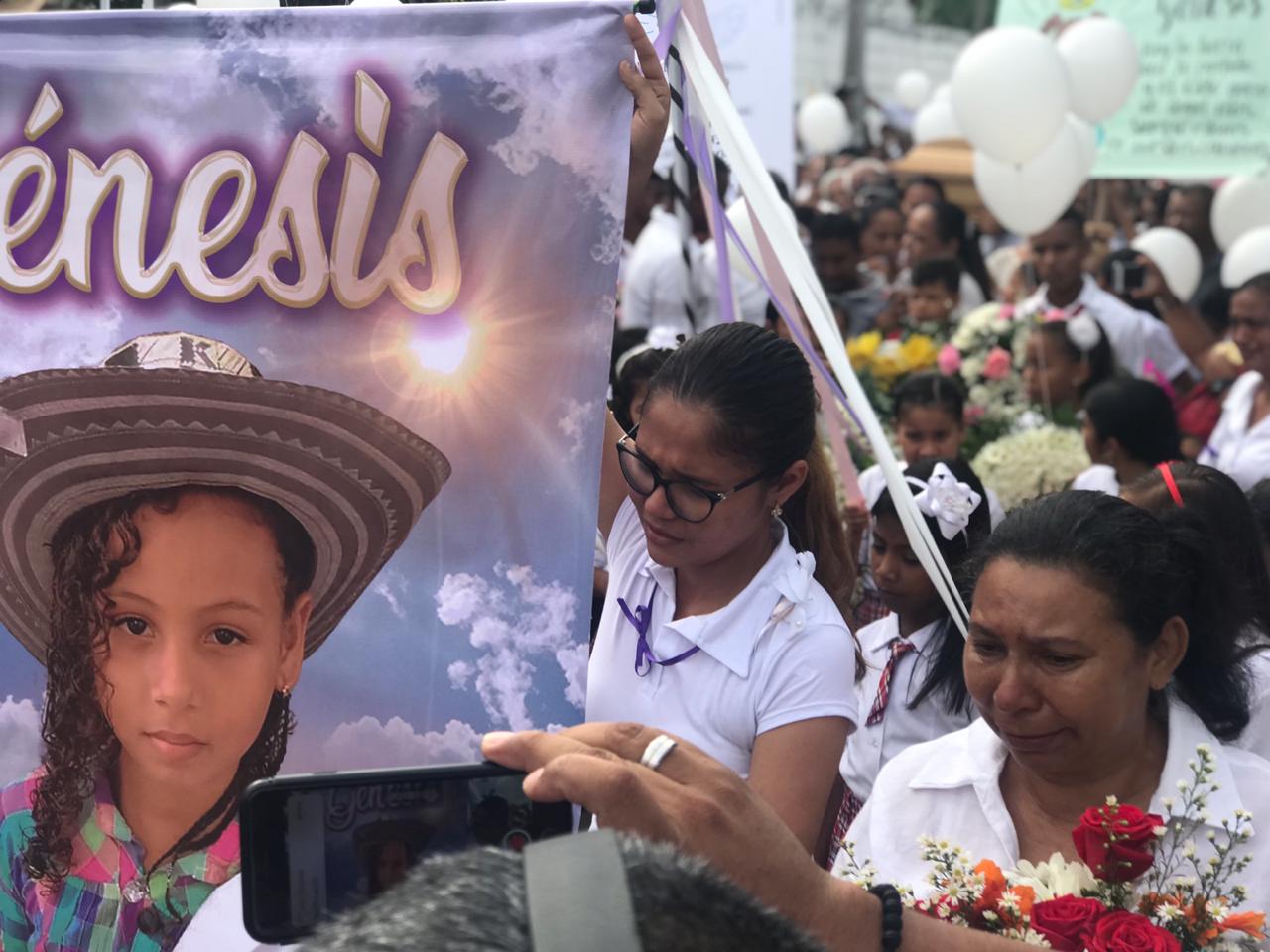 Sepelio de Génesis Rúa en Fundación.