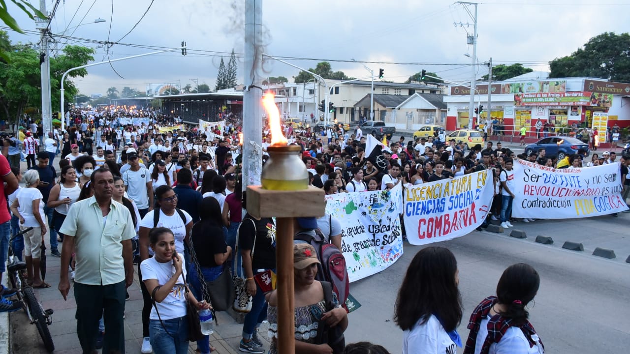 Marcha de estudiantes de la Universidad del Atlántico.