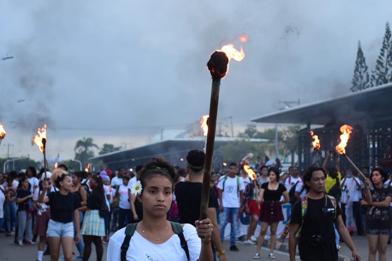 Marcha de estudiantes de la Universidad del Atlántico.