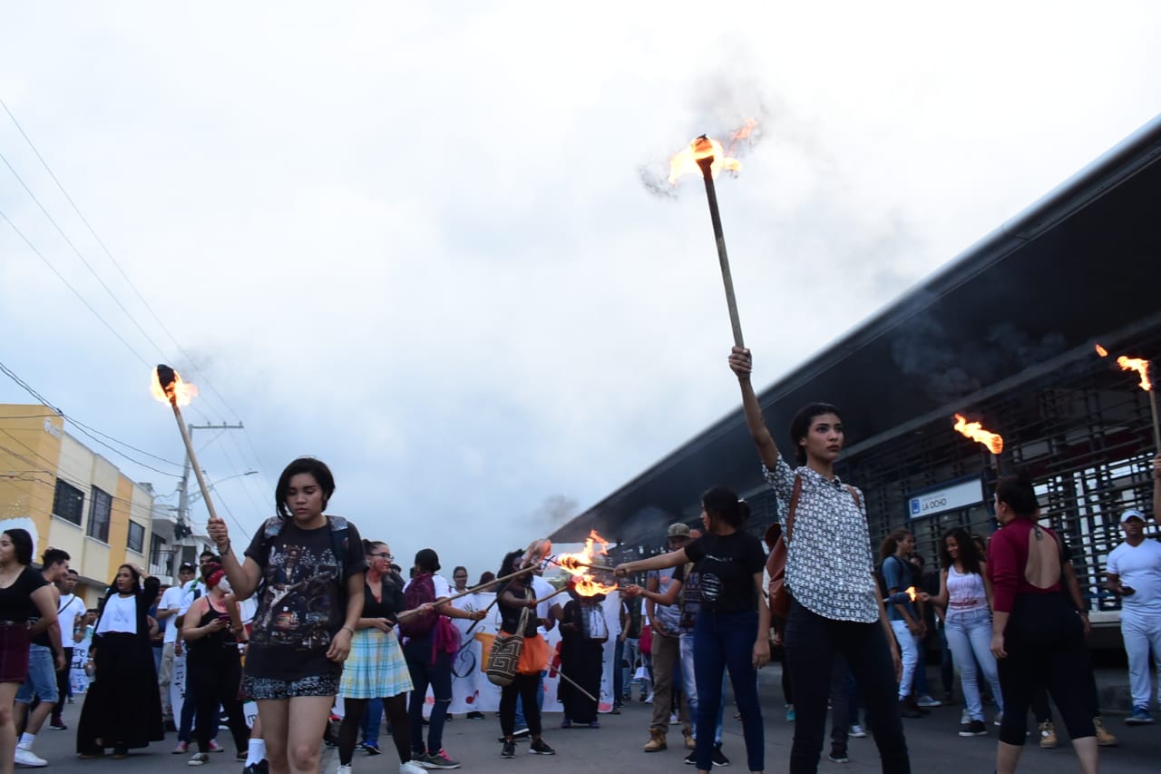Marcha de estudiantes de la Universidad del Atlántico.