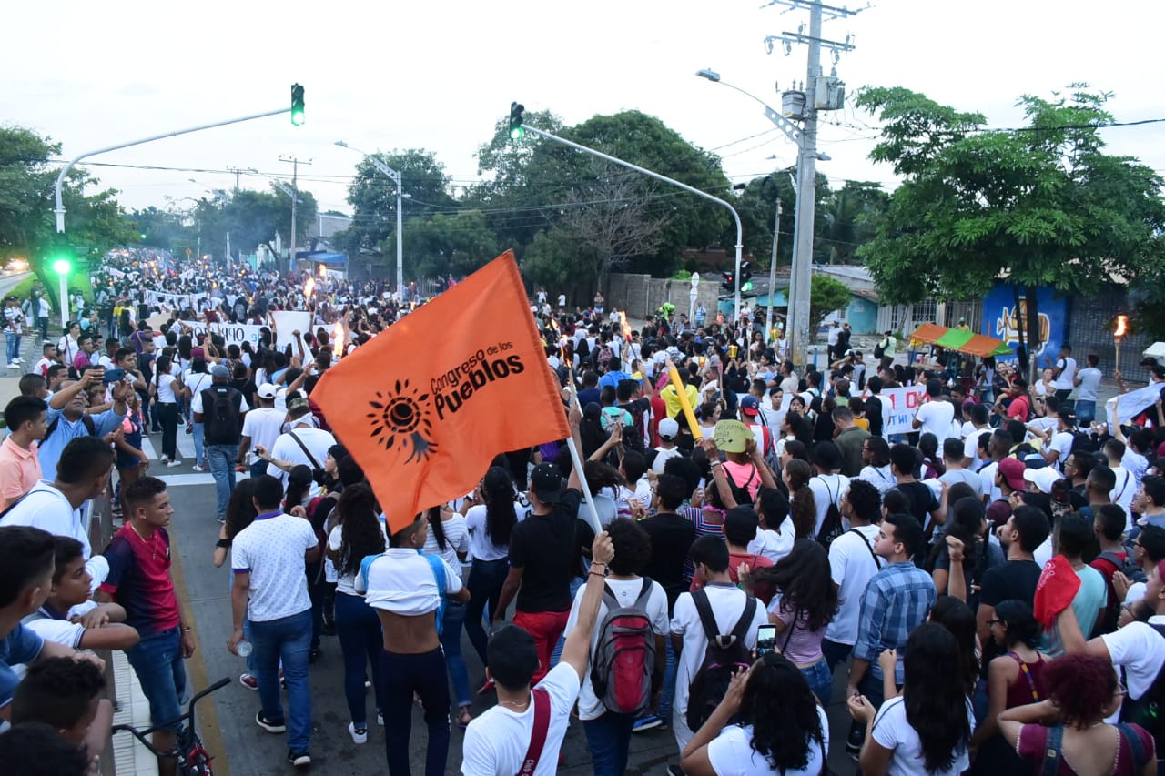 Marcha de estudiantes de la Universidad del Atlántico.