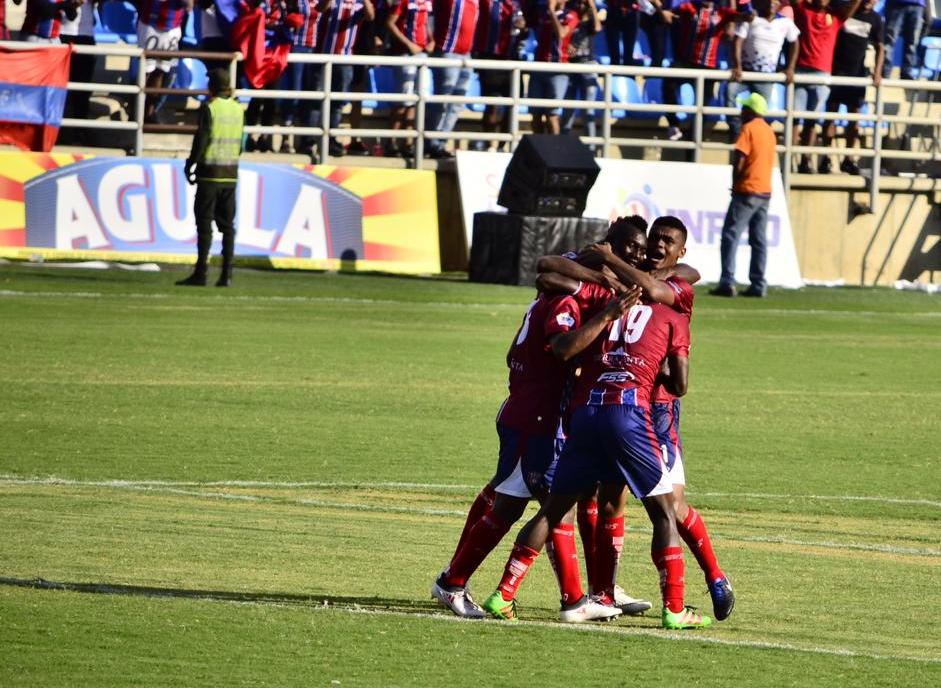 Unión celebra el primer gol ante Quindío