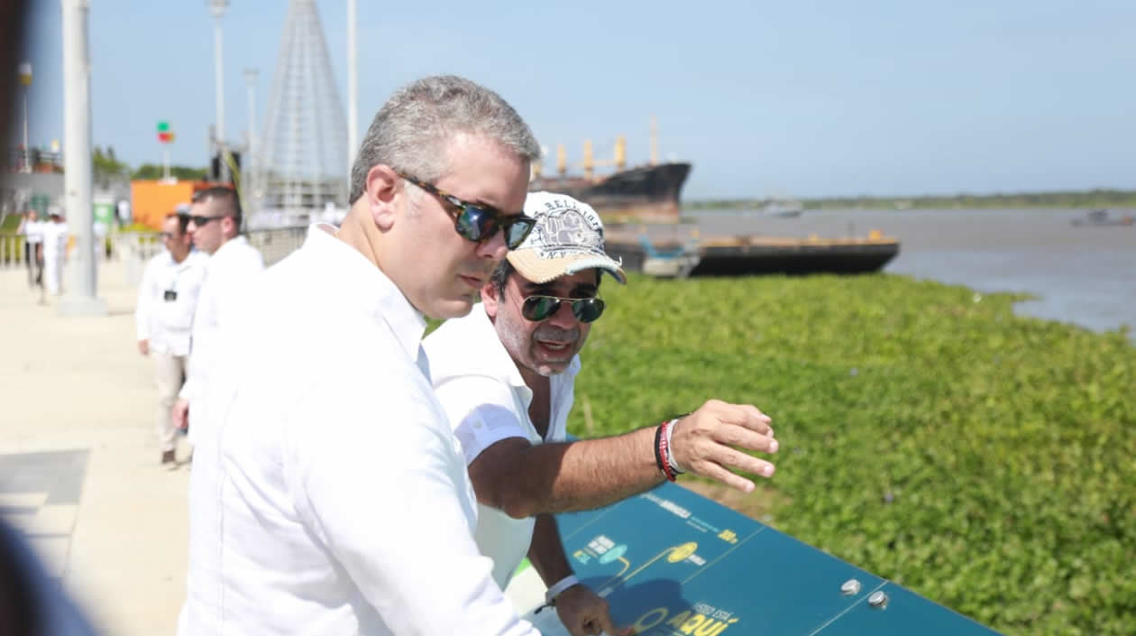 El alcalde de Barranquilla Alejandro Char y el Presidente Iván Duque.