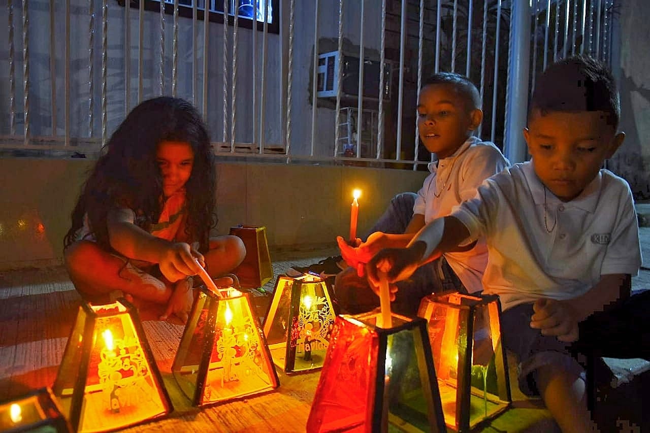 Los más pequeños se reunieron en familia para festejar la fecha.