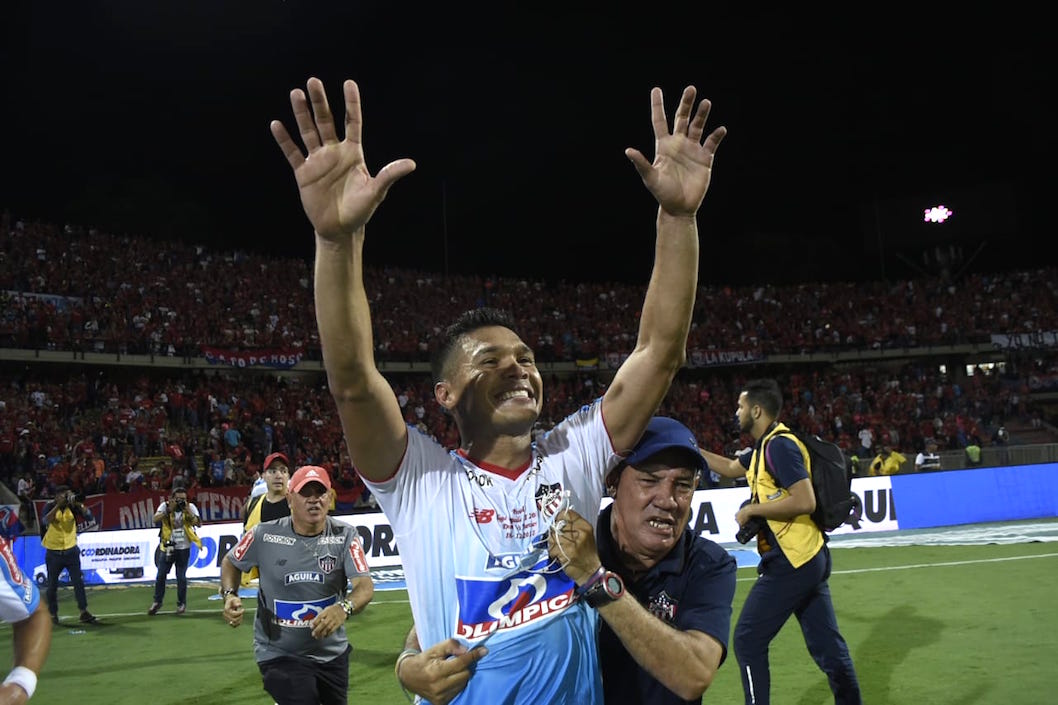 La felicidad de Teófilo Gutiérrez por la obtención del título.