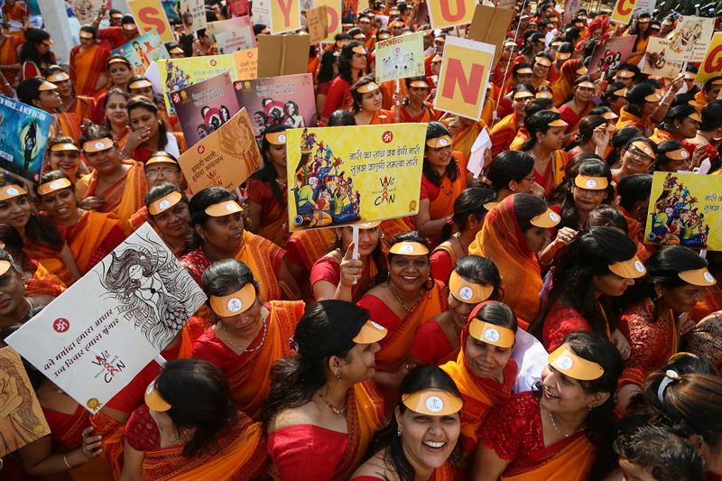 En la India, las mujeres también recordaron que tienen derechos.