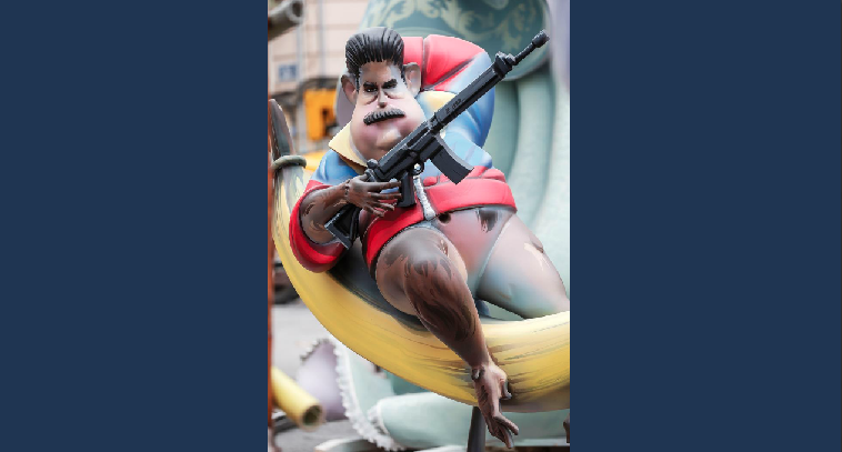 Un muñeco de Nicolás Maduro.