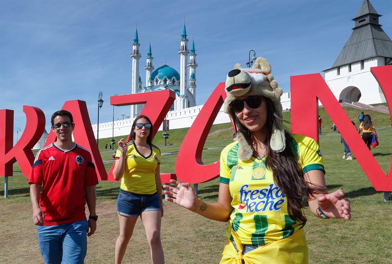 Hinchas de la Selección Colombia en Rusia.