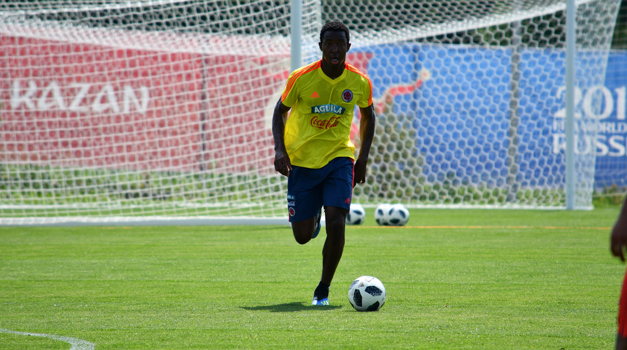 Óscar Murillo en el entrenamiento de este lunes.
