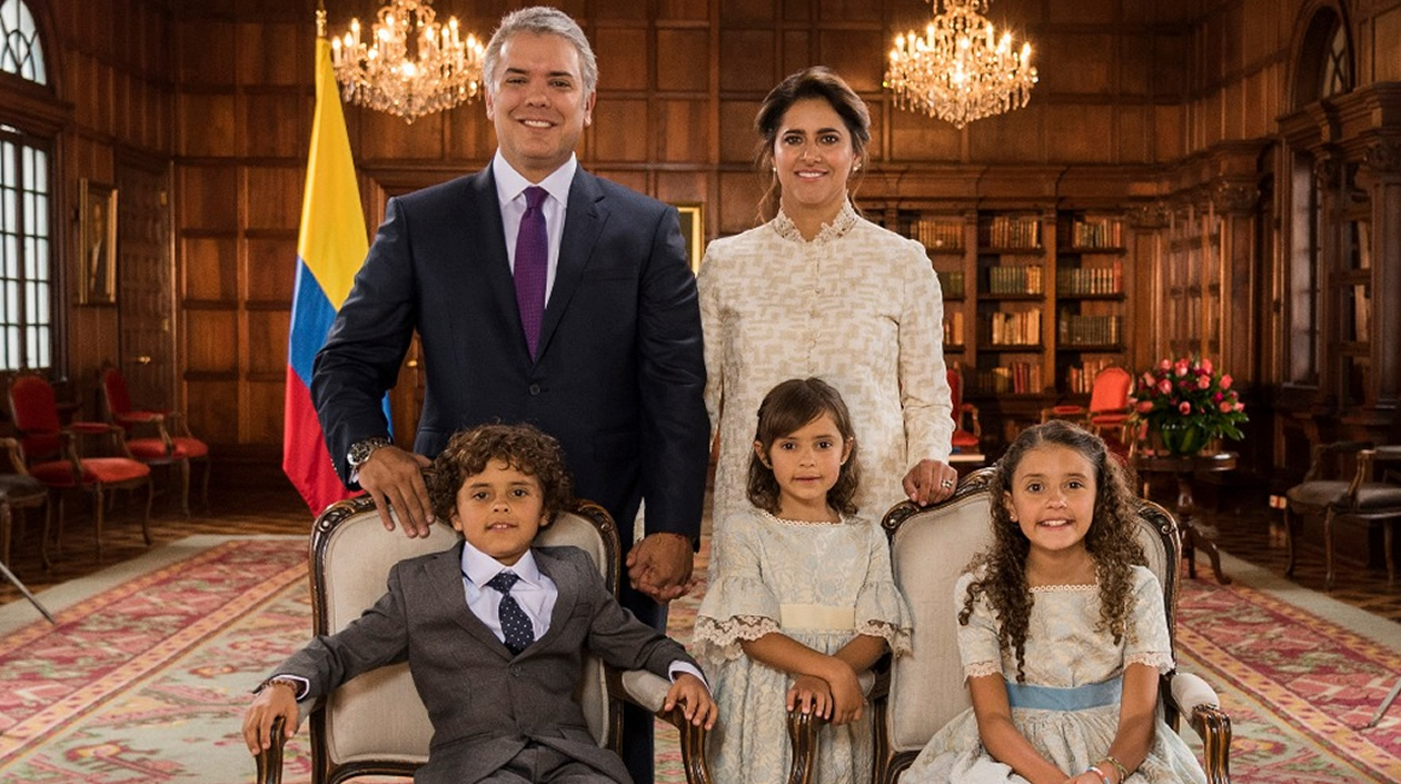 Familia y María Juliana Ruiz, esposa de Iván Duque