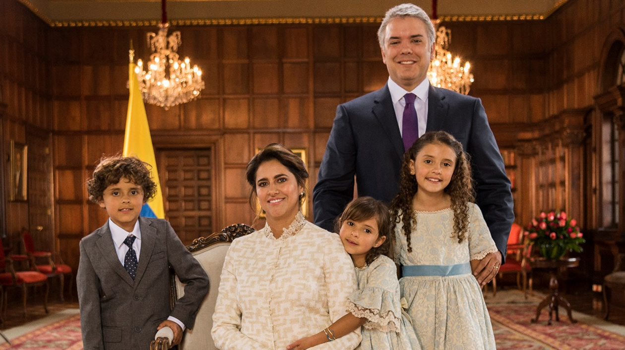 Familia y María Juliana Ruiz, esposa de Iván Duque