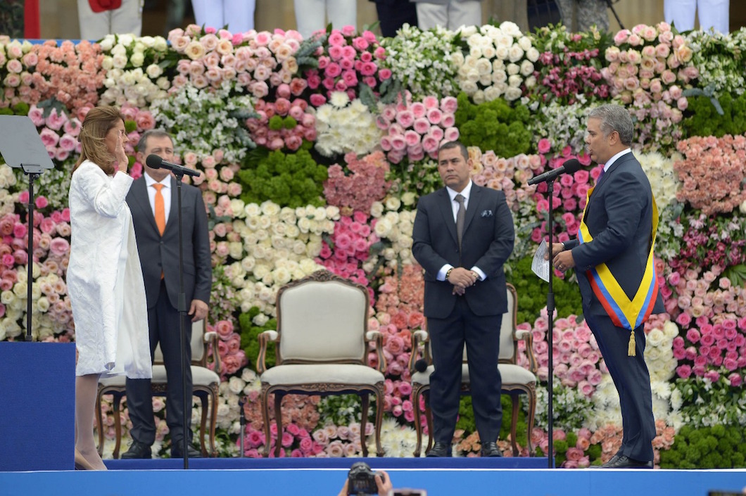 La Vicepresidenta Marta Lucía Ramírez durante la posesión.