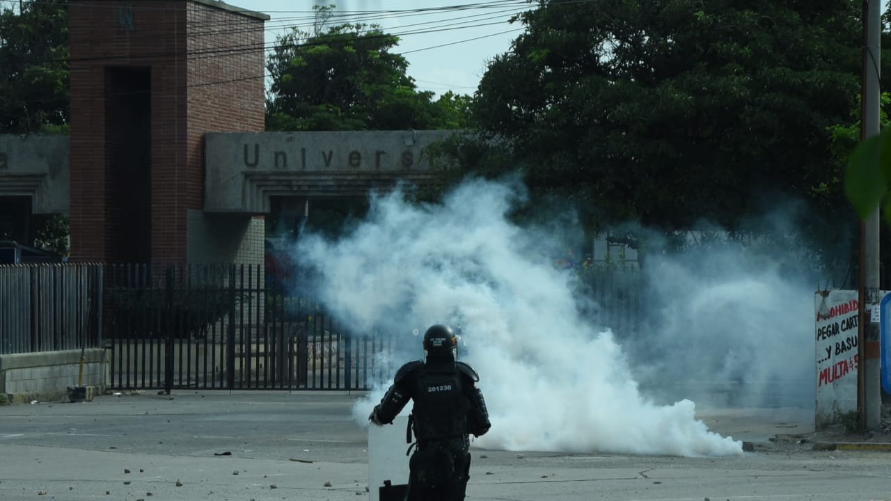 Protesta en la Universidad del Atlántico. 