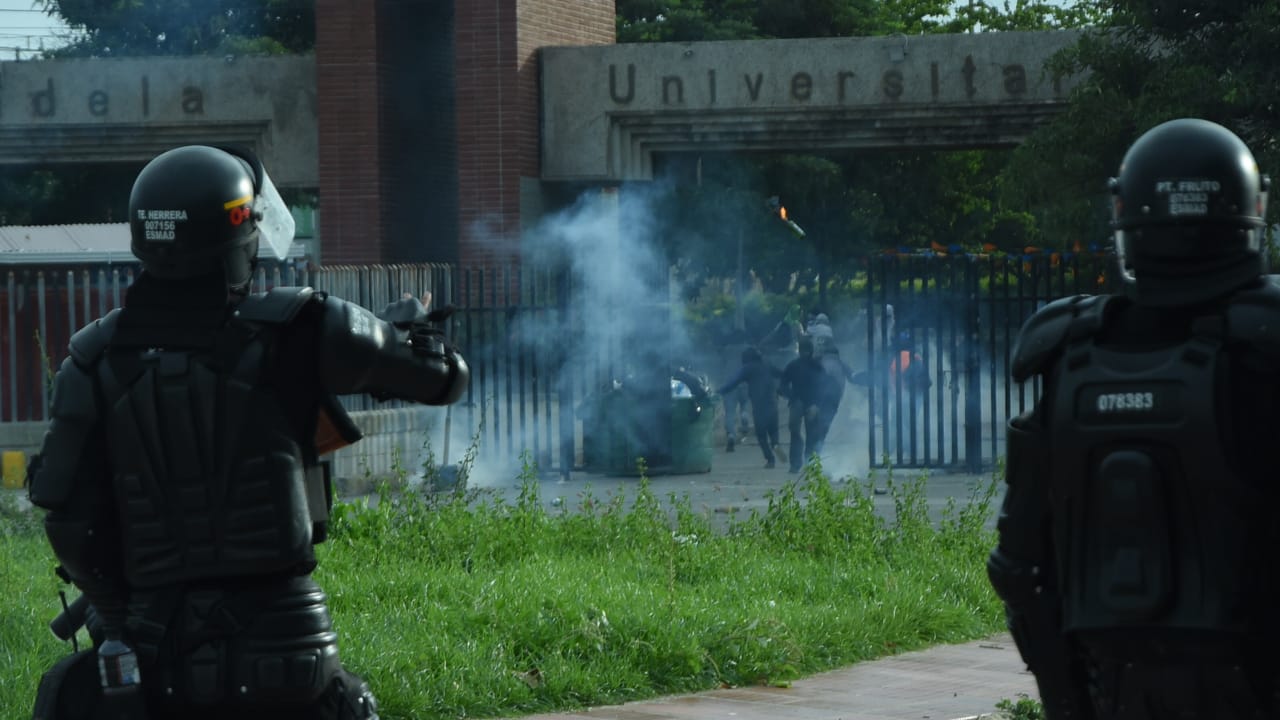 Protesta en la Universidad del Atlántico. 