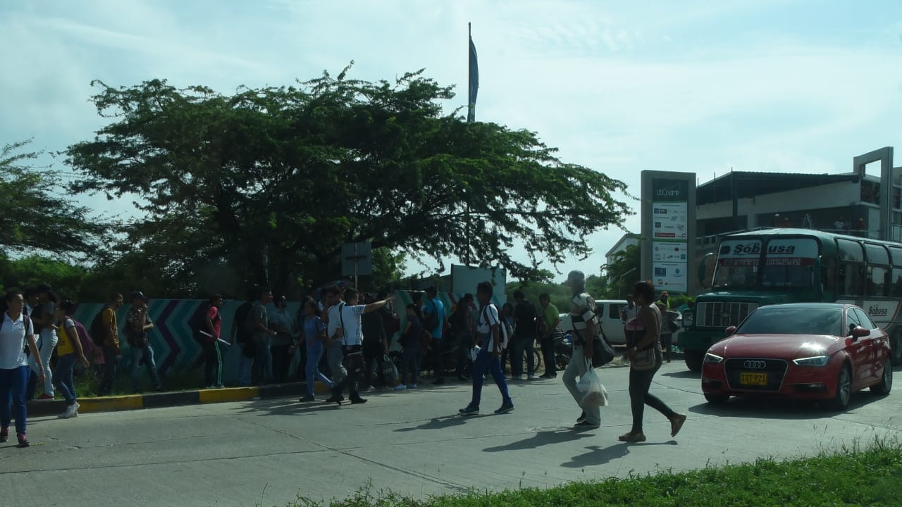 Protesta en la Universidad del Atlántico. 
