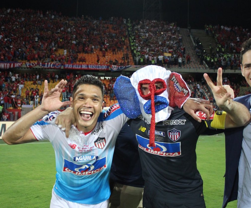 Teófilo Gutiérrez festejando el campeonato.