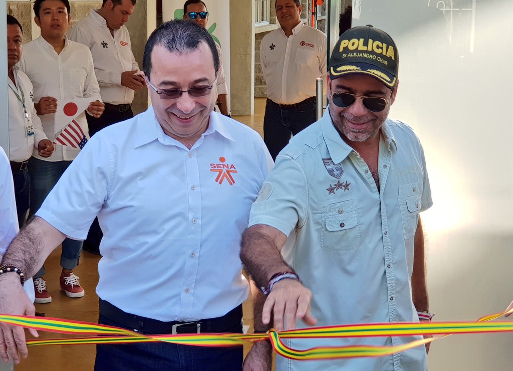 El director general del SENA, Carlos Mario Estrada y el Alcalde Alejandro Char.