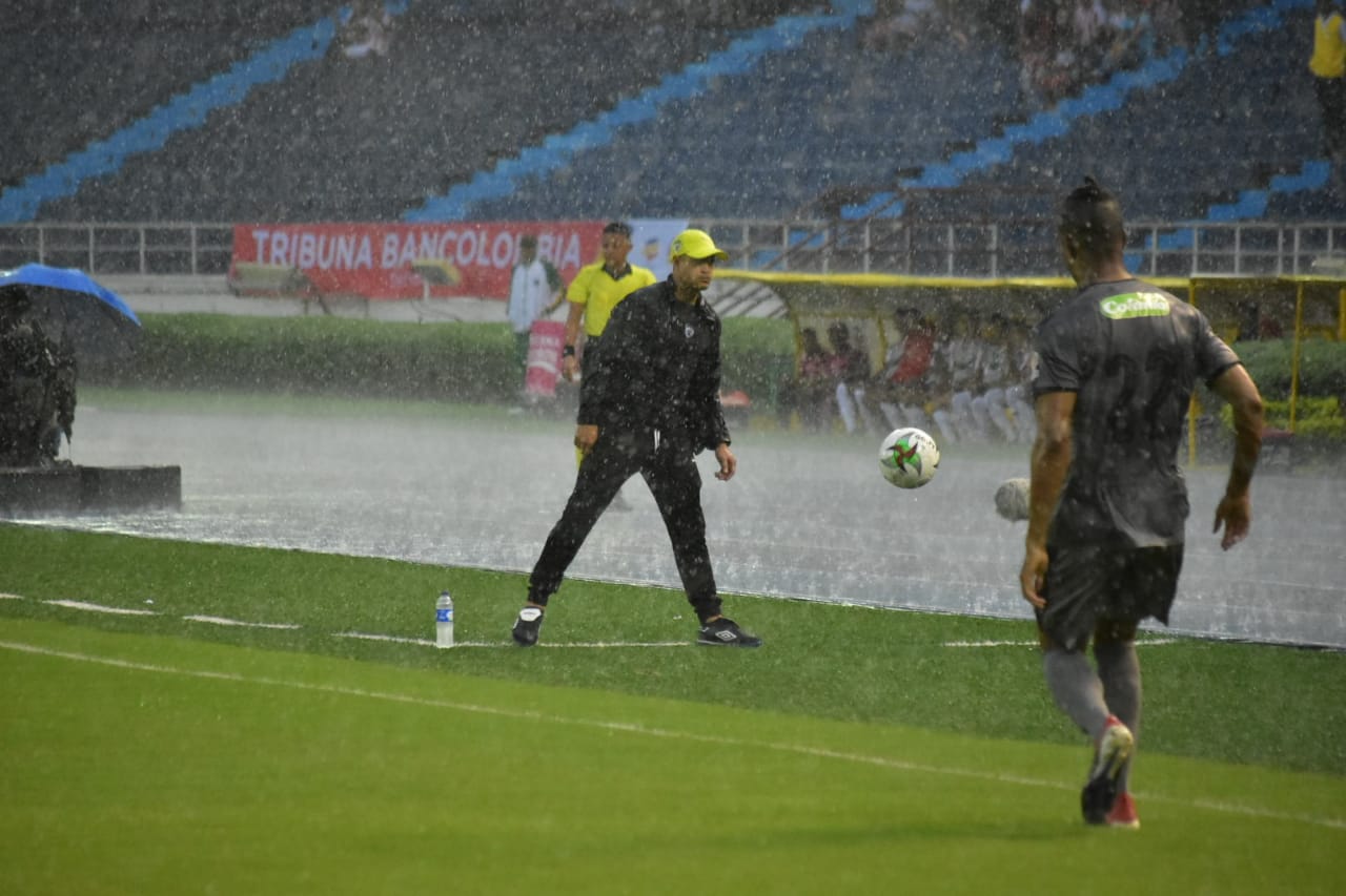 Acción del partido antes de la suspensión del mismo.