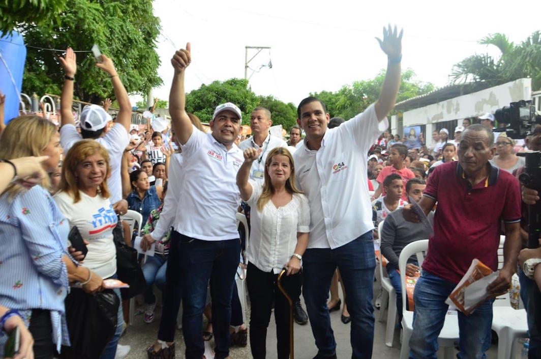 Jairo Fals, Elsa Noguera y federman Vizcaino.