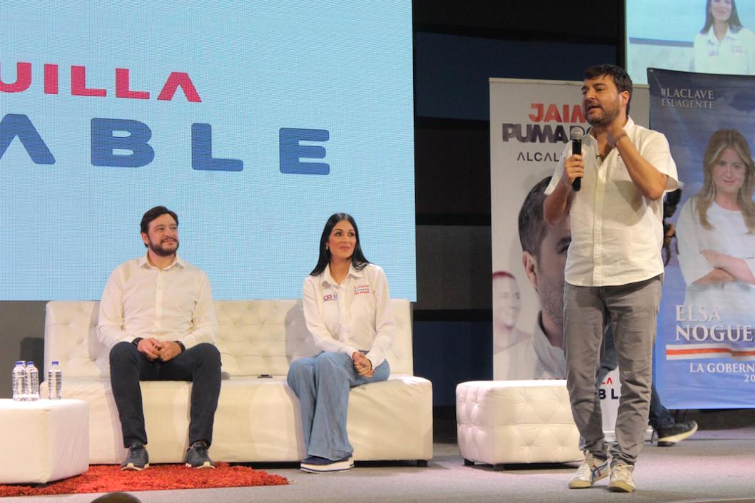 Con el candidato a la Alcaldía de Barranquilla, Jaime Pumarejo.