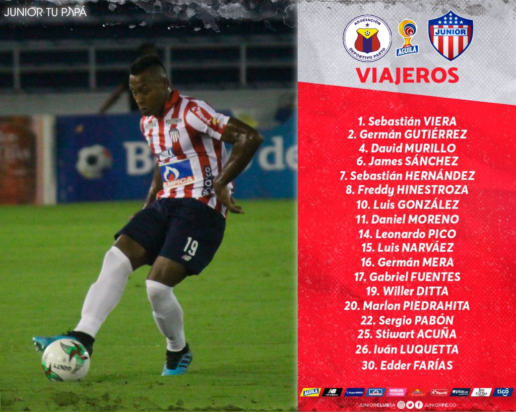 Convocados para el duelo con Pasto. 