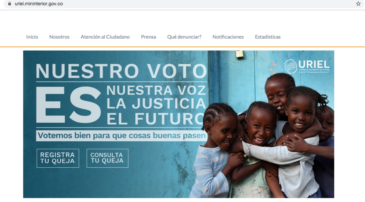 Tomada de la página. Esta es la página web del Ministerio del Interior.