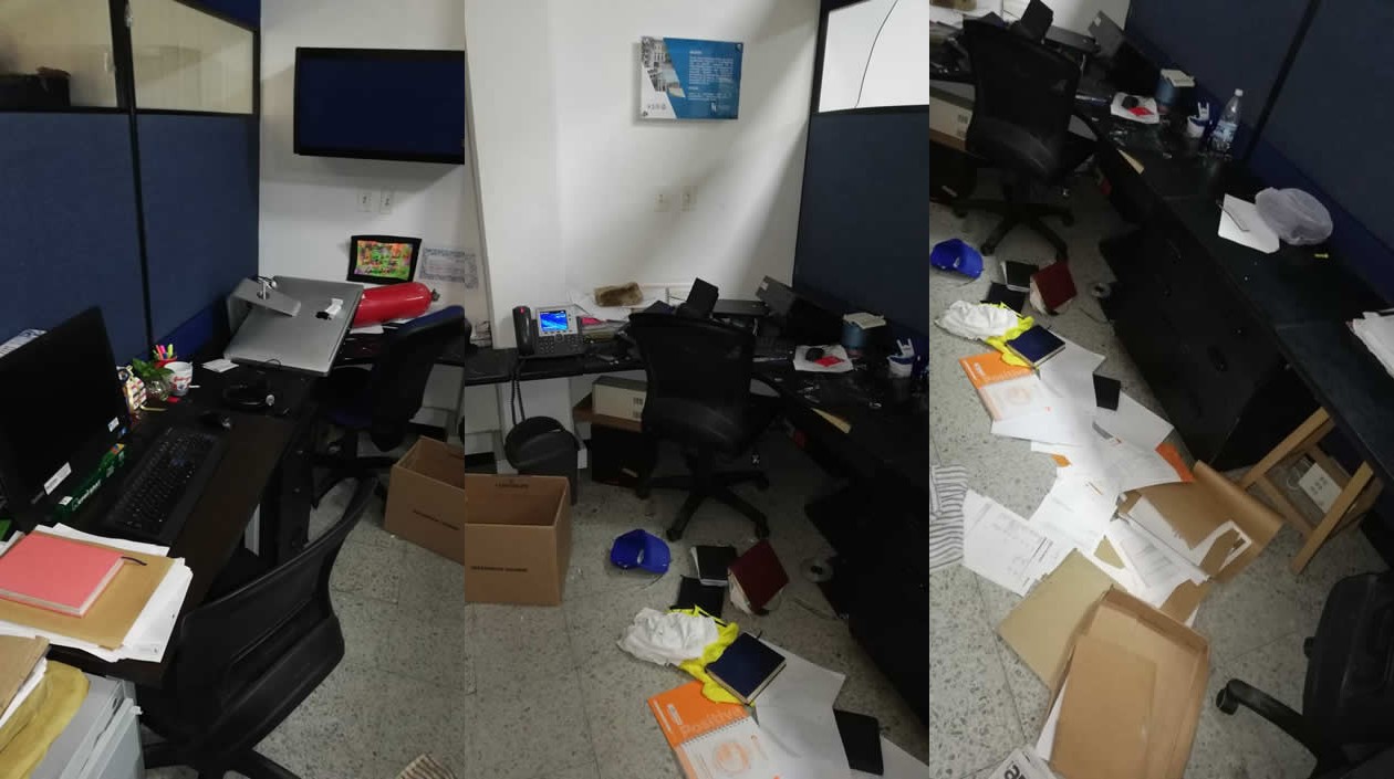 Las oficinas de planeación fueron saqueadas.